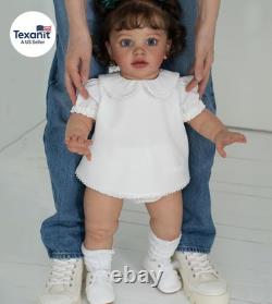 26 Inch Realistic Reborn Toddler Girl Doll Handmade Silicone Soft Vinyl Real Loo