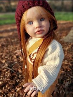 26 Lifelike Painted Toddler Girl Reborn Baby Doll Rooted Hair Finished Toy Gift