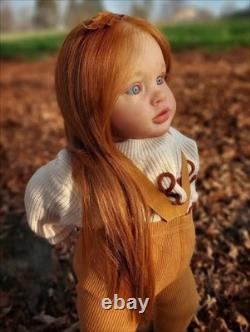 26 Lifelike Painted Toddler Girl Reborn Baby Doll Rooted Hair Finished Toy Gift