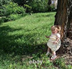 26 Lifelike Reborn Baby Doll Rooted Blonde Hair Handmade Toddler Girl Toys Gift