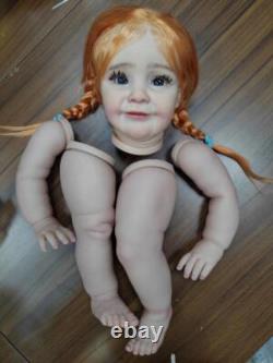 26 Reborn Dolls Kit Toddler Girl Artist Painted Orange Hair Unassembled DIY Toy