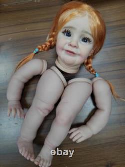 26 Reborn Dolls Kit Toddler Girl Artist Painted Orange Hair Unassembled DIY Toy