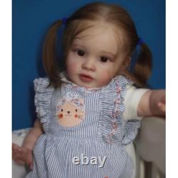 26 Toddler Girl Reborn Doll Realistic Baby Cloth Body Rooted Hair Art Toy Gift