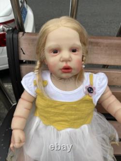 26in Already Finished Reborn Baby Doll With Rooted Blonde Hair Toddler Girl Gift