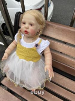 26in Already Finished Reborn Baby Doll With Rooted Blonde Hair Toddler Girl Gift