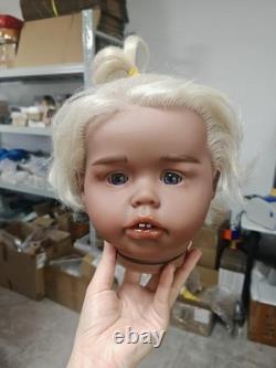 26in Dark Skin Unassembled Toddler Reborn Baby Doll Kit Rooted Hair for DIY Toy