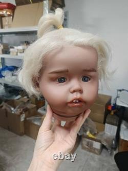 26in Dark Skin Unassembled Toddler Reborn Baby Doll Kit Rooted Hair for DIY Toy