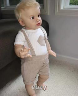 26in Lifelike Reborn Baby Doll Toddler Boy Rooted Hair Handmade Girls Toys Gift