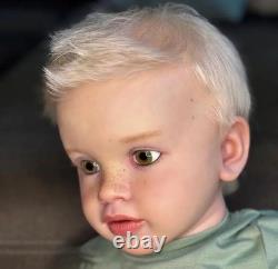 26in Lifelike Reborn Baby Doll Toddler Boy Rooted Hair Handmade Girls Toys Gift