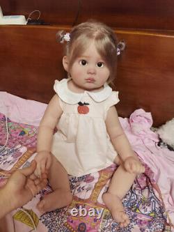 27 Realistic Toddler Girl Reborn Baby Doll Hand-rooted Hair Art Toy Lovely Gift