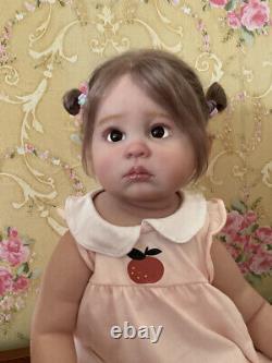 27 Realistic Toddler Girl Reborn Baby Doll Hand-rooted Hair Art Toy Lovely Gift