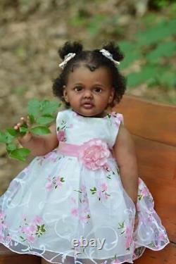 28 African Girl Reborn Baby Dolls Handmade Lifelike Standing Toddler Doll