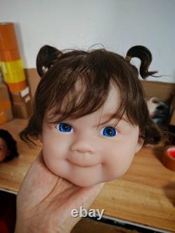 28 Artist Painted Reborn Baby Doll Girl with Rooted Hair Cloth Body + Connector