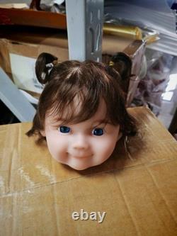 28 Artist Painted Reborn Baby Doll Girl with Rooted Hair Cloth Body + Connector