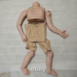 28 Artist Painted Reborn Baby Doll Girl with Rooted Hair Cloth Body + Connector