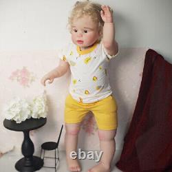 28'' Artist Painted Reborn Baby Doll Toddler Finished Doll Hand-Rooted Hair Gift