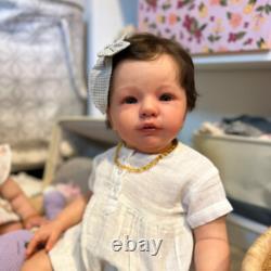 28 Completed Reborn Baby Dolls Toddler Brown Short Hair Rooted Cloth Body Gift