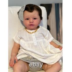 28 Completed Reborn Baby Dolls Toddler Brown Short Hair Rooted Cloth Body Gift