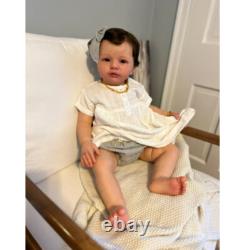 28 Completed Reborn Baby Dolls Toddler Brown Short Hair Rooted Cloth Body Gift