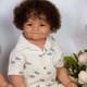 28 Dark Skin Reborn Doll Assembled Baby Girl with Brown Hair Cloth Body Gifts