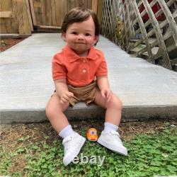 28'' Finished Reborn Baby Doll Toddler Boy Short Hair Cloth Body Handmade Gift