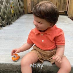 28'' Finished Reborn Baby Doll Toddler Boy Short Hair Cloth Body Handmade Gift