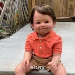 28'' Finished Reborn Baby Doll Toddler Boy Short Hair Cloth Body Handmade Gift