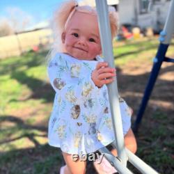 28'' Handmade Reborn Baby Doll Finished Toddler Girl Rooted Hair Cloth Body Gift