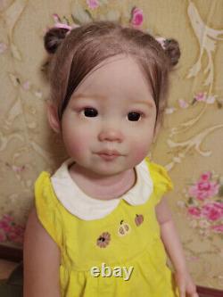 28 Huge Realistic Toddler Girl Reborn Baby Doll Hand-rooted Hair Art Toy Gift