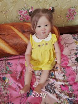 28 Huge Realistic Toddler Girl Reborn Baby Doll Hand-rooted Hair Art Toy Gift