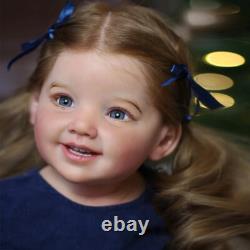 28 Lifelike Reborn Baby Doll Cute Toddler Girl Long Rooted Hair Cloth Body Gift