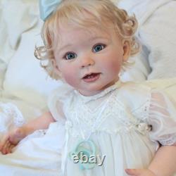 28 Realistic Reborn Baby Doll Toddler Girl with Short Hair Soft Cloth Body Gift