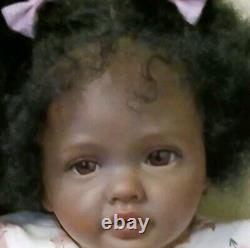 28 Reborn Baby Doll Dark Skin Large Toddler Girl African American Rooted 24 22