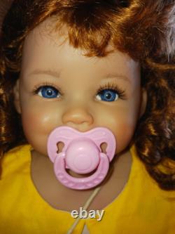 28' Reborn Baby Doll Girl Toddler Auburn Red Curly Hair Hand Painted Lifelike