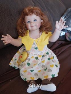 28' Reborn Baby Doll Girl Toddler Auburn Red Curly Hair Hand Painted Lifelike