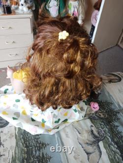 28' Reborn Baby Doll Girl Toddler Auburn Red Curly Hair Hand Painted Lifelike