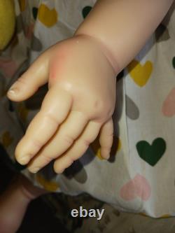 28' Reborn Baby Doll Girl Toddler Auburn Red Curly Hair Hand Painted Lifelike