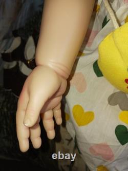 28' Reborn Baby Doll Girl Toddler Auburn Red Curly Hair Hand Painted Lifelike