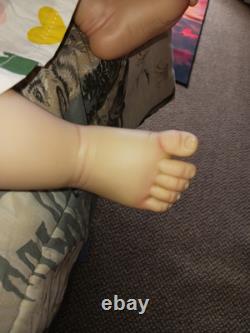 28' Reborn Baby Doll Girl Toddler Auburn Red Curly Hair Hand Painted Lifelike
