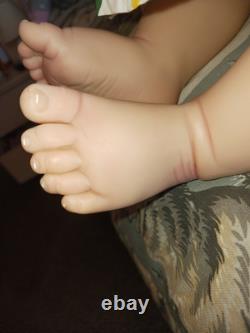 28' Reborn Baby Doll Girl Toddler Auburn Red Curly Hair Hand Painted Lifelike