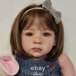 28 Reborn Baby Doll Hand-Rooted Hair Artist Finished Doll Toddler Girl Doll Toy