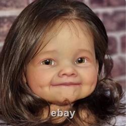 28 Reborn Baby Doll Painted Kit Toddler Girl Rooted Hair with Cloth Body DIY Gift