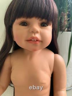28 Reborn Big Girl Toddler Doll Realistic Full Vinyl Baby Dolls Standing Naked