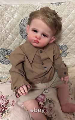 28 Reborn Toddler Boy Doll Realistic Hand-Rooted Hair Artist Handmade Toy Gift