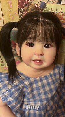 28 Reborn Toddler Dolls Baby Girl Rooted Hair Soft Realistic Handmade Toys GIFT