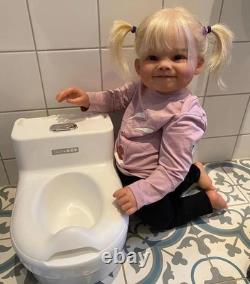 28 Toddler Girl Reborn Baby Doll Painted Kit Hand-Rooted Hair DIY Toy Kids Gift