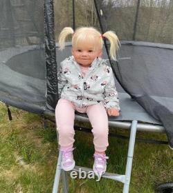 28 Toddler Girl Reborn Baby Doll Painted Kit Hand-Rooted Hair DIY Toy Kids Gift