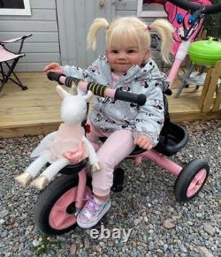 28 Toddler Girl Reborn Baby Doll Painted Kit Hand-Rooted Hair DIY Toy Kids Gift