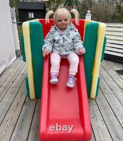 28 Toddler Girl Reborn Baby Doll Painted Kit Hand-Rooted Hair DIY Toy Kids Gift