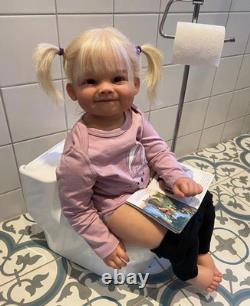 28 Toddler Girl Reborn Baby Doll Painted Kit Hand-Rooted Hair DIY Toy Kids Gift